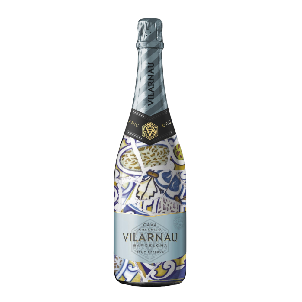Vilarnau BIO Cava Brut Reserva met sleeve Trencadis Gaudi, 0,75 ltr.