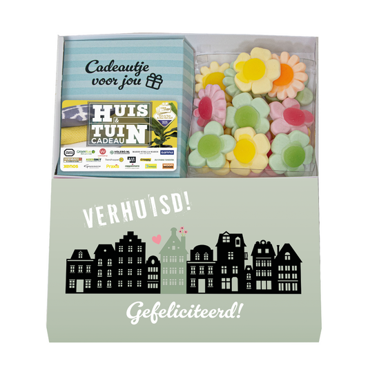 Verhuisd cadeaubon en bloemen